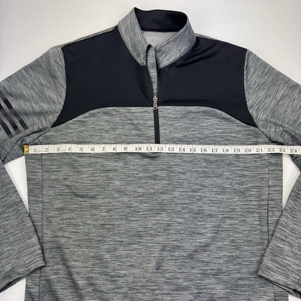 Adidas 1/4 Zip Pullover Mens Large Gray Black Golf Athletic Lightweight - Picture 5 of 8